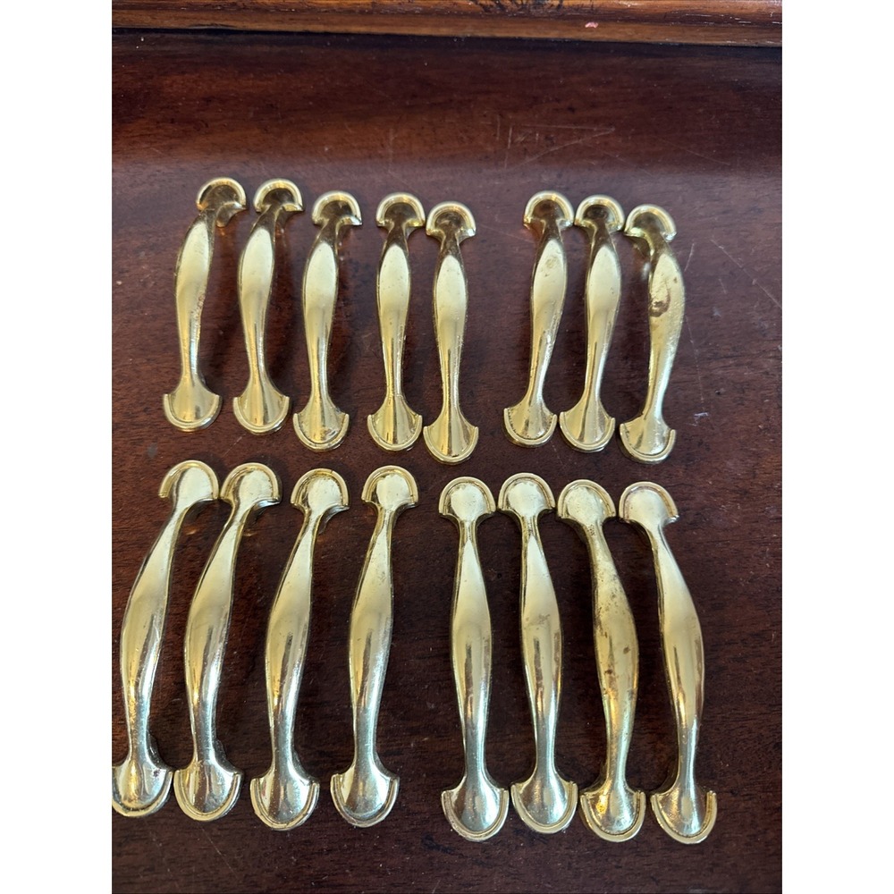 16 Pc.  Amerock 4 5/8" Vintage Amerock Regency Brass Cabinet Drawer Pulls
